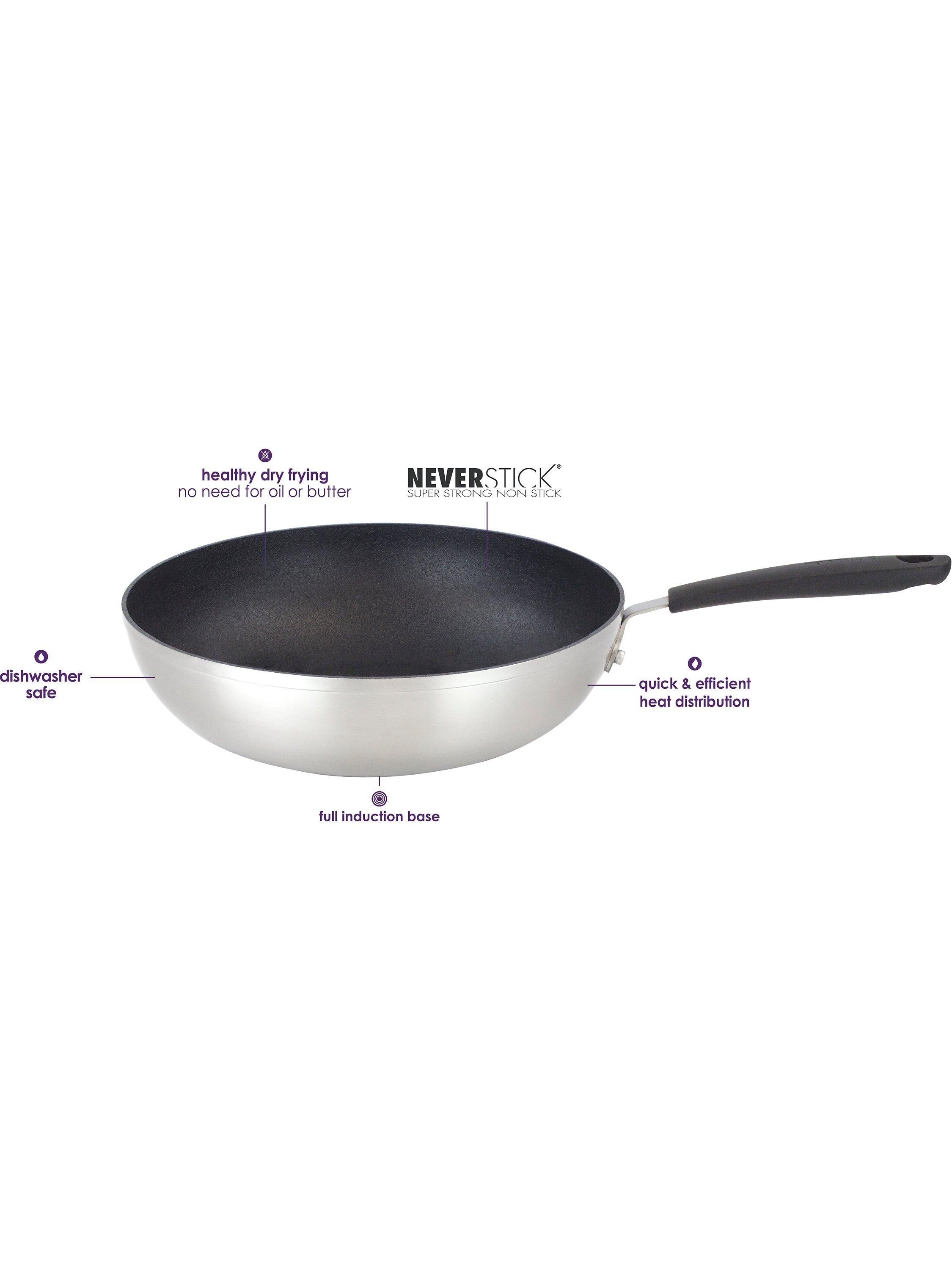 Eaziglide non-stick open wok 28cm silver, UK version