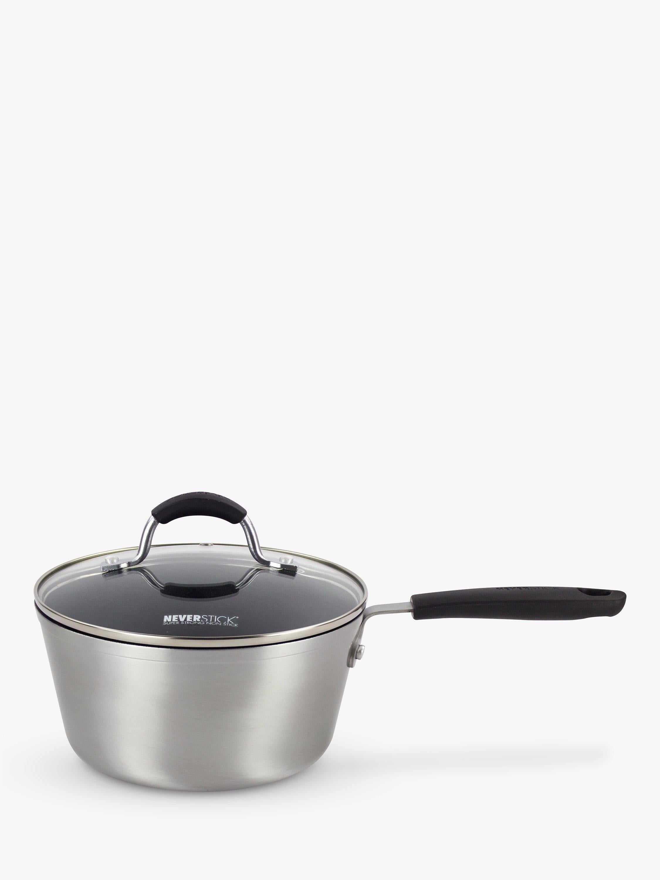Eaziglide non-stick saucepan set with glass lids, 3 piece - British product