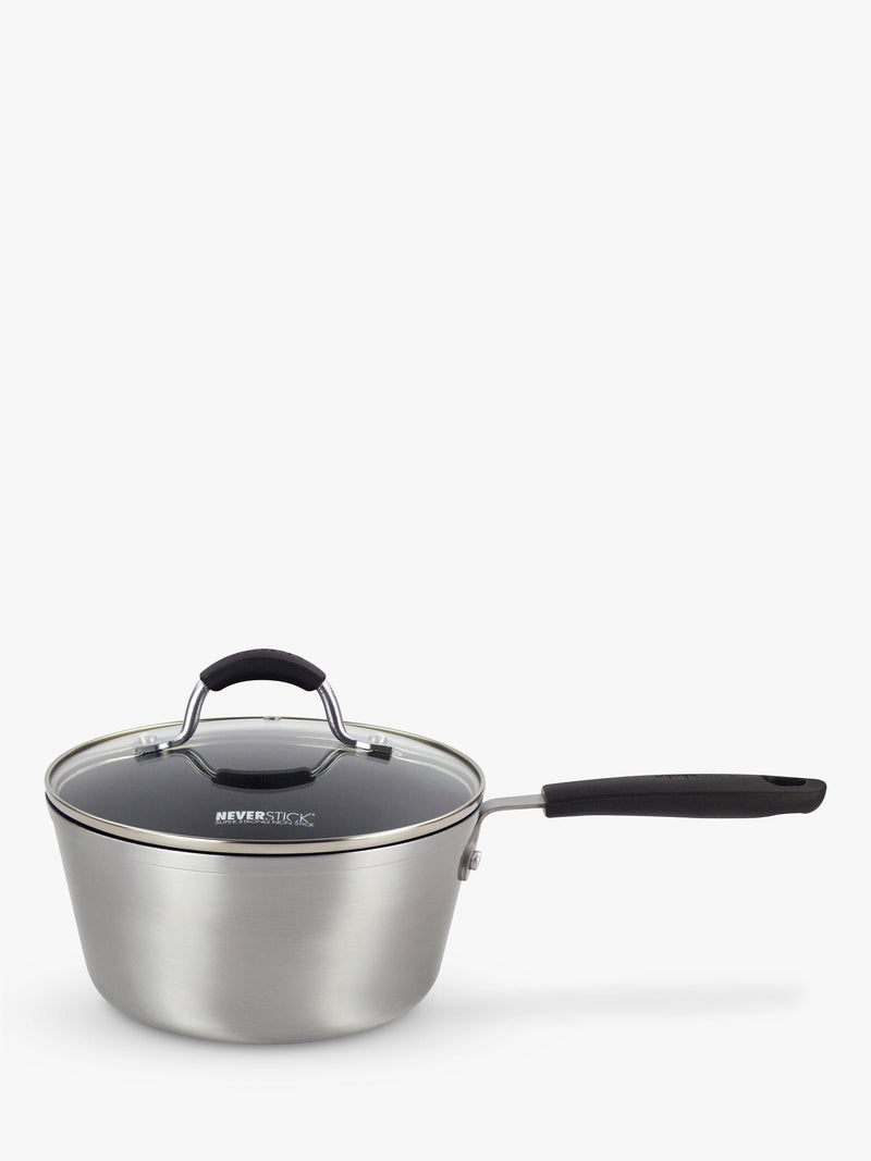 Eaziglide non-stick saucepan set with glass lids, 3 piece - British product
