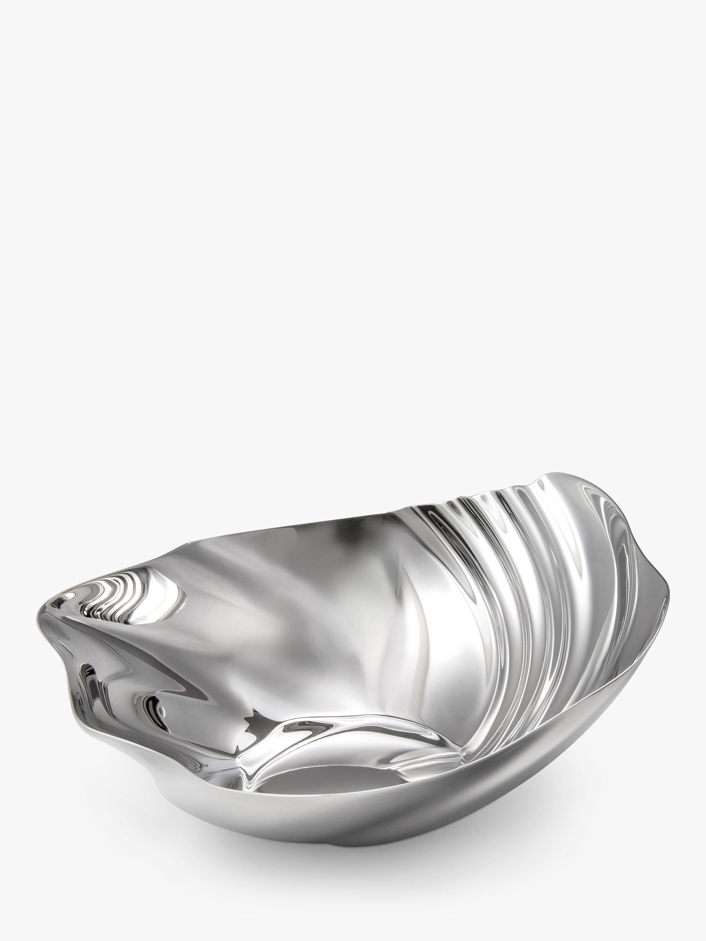 Robert Welch cascade dish in mirror-polished stainless steel, imported from the UK