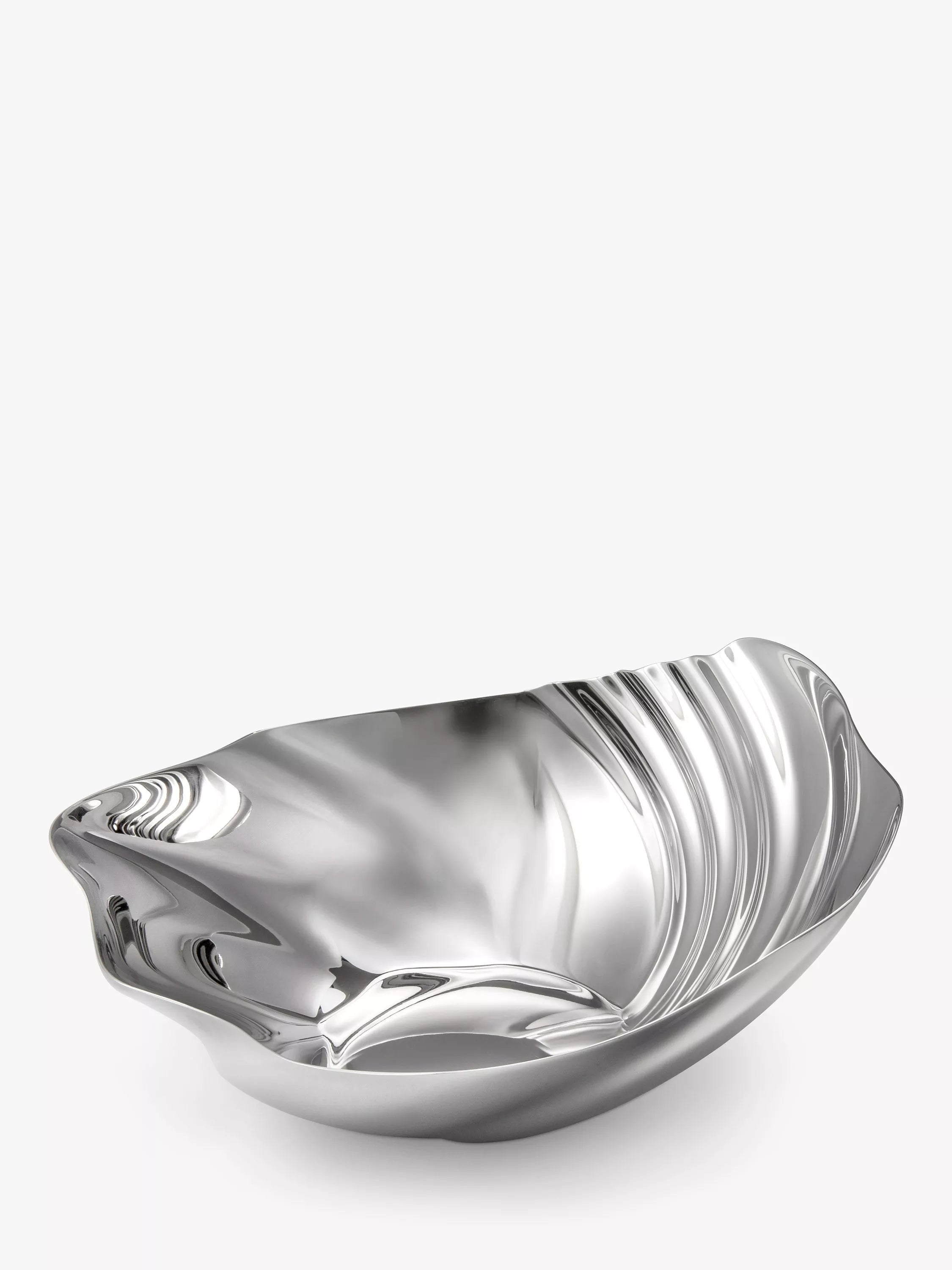 Robert Welch cascade dish in mirror-polished stainless steel, imported from the UK