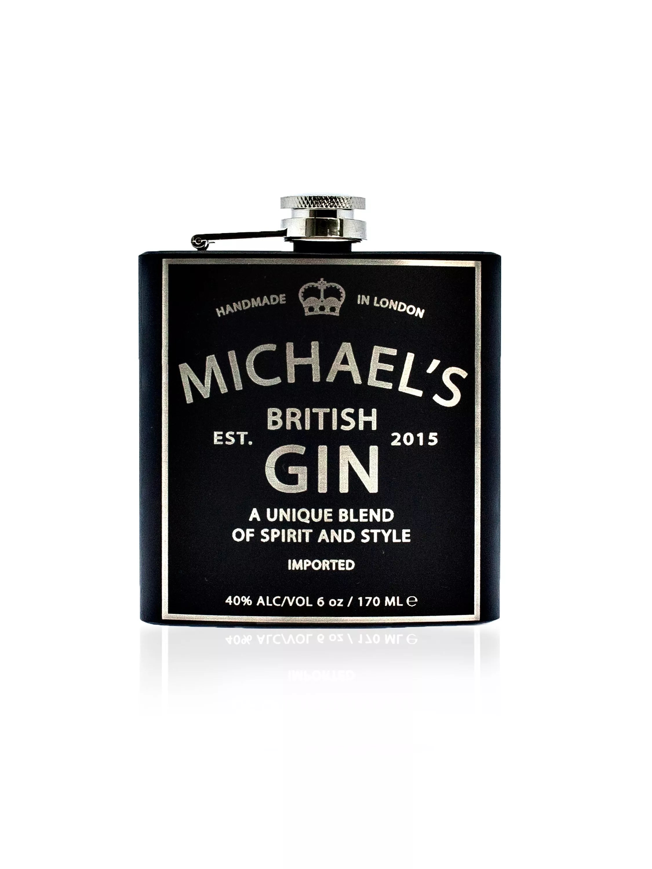 Treat Republic personalised vintage gin hip flask 170ml (British brand)