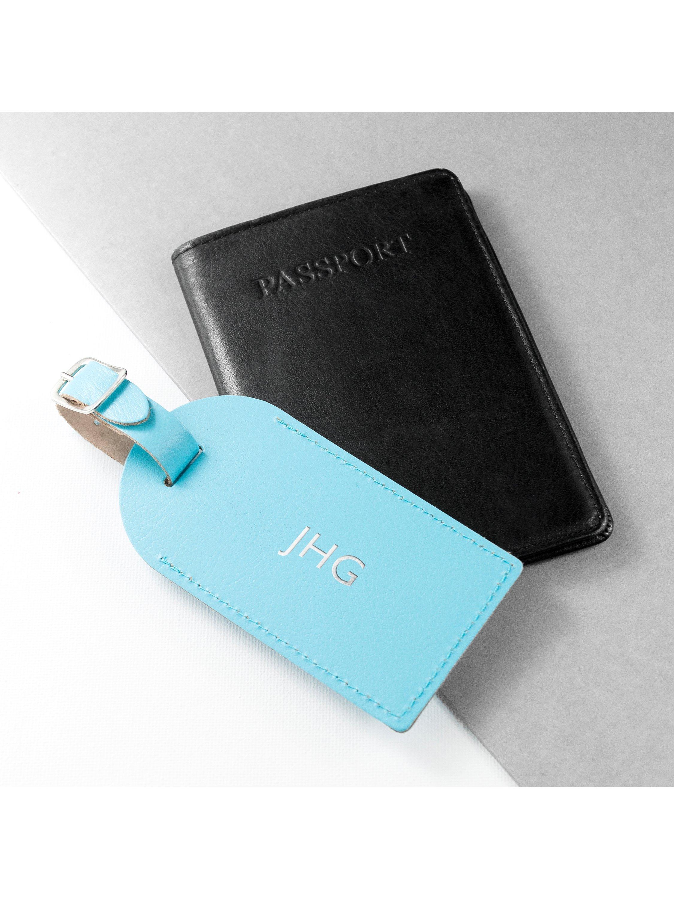 Treat Republic personalised leather luggage tag, UK version