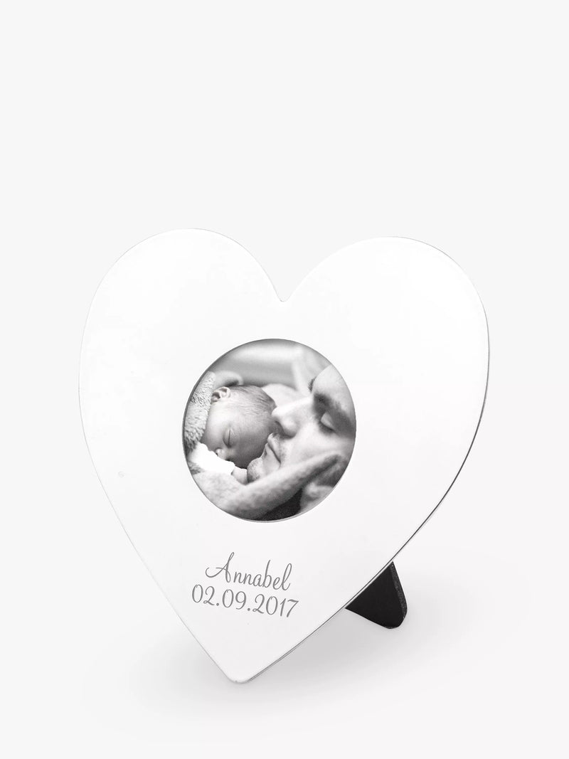 Treat Republic personalised silver heart photo frame Christmas tree decoration (British brand)