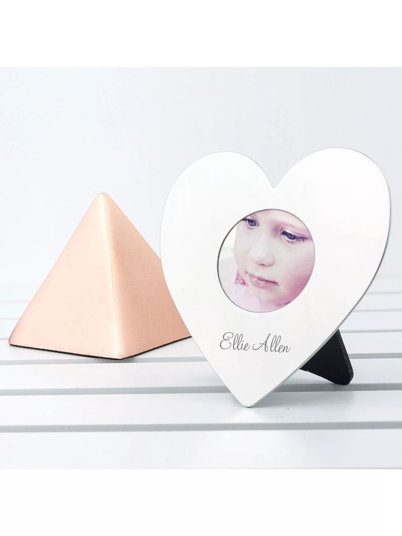 Treat Republic personalised silver heart photo frame Christmas tree decoration (British brand)