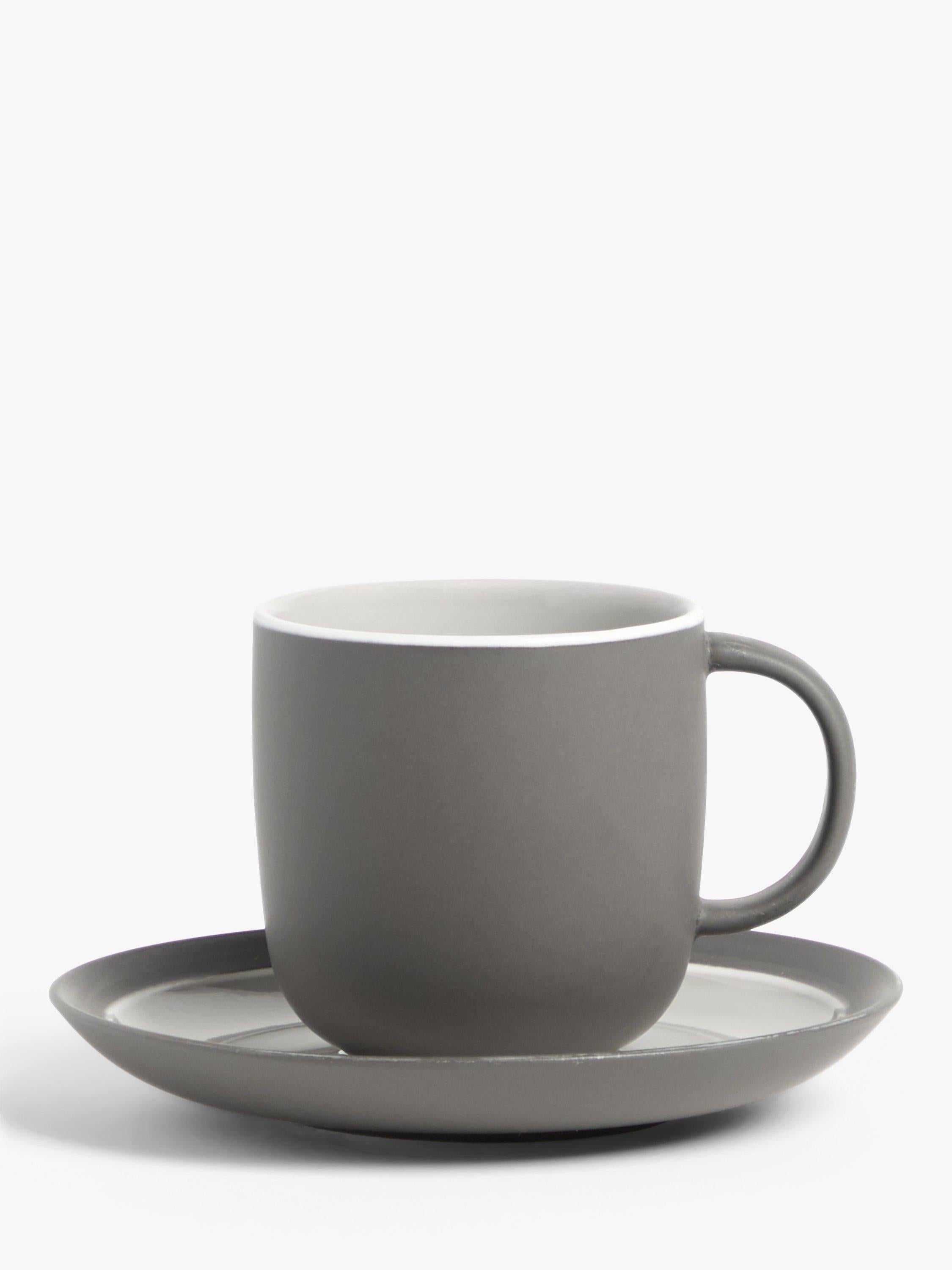 John Lewis Puritan stoneware cup and saucer set of 2 250ml (British brand)