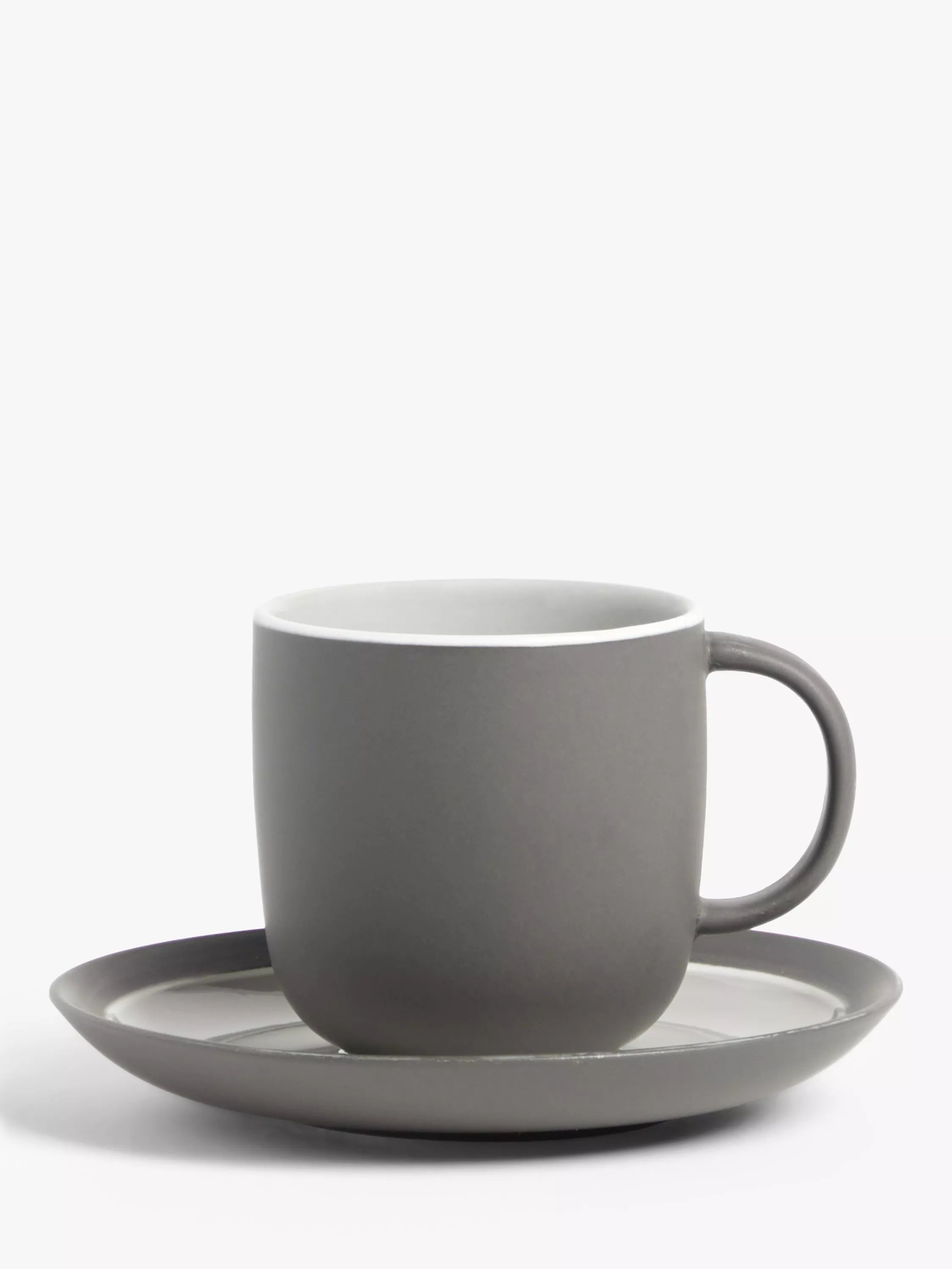 John Lewis Puritan stoneware cup and saucer set of 2 250ml (British brand)