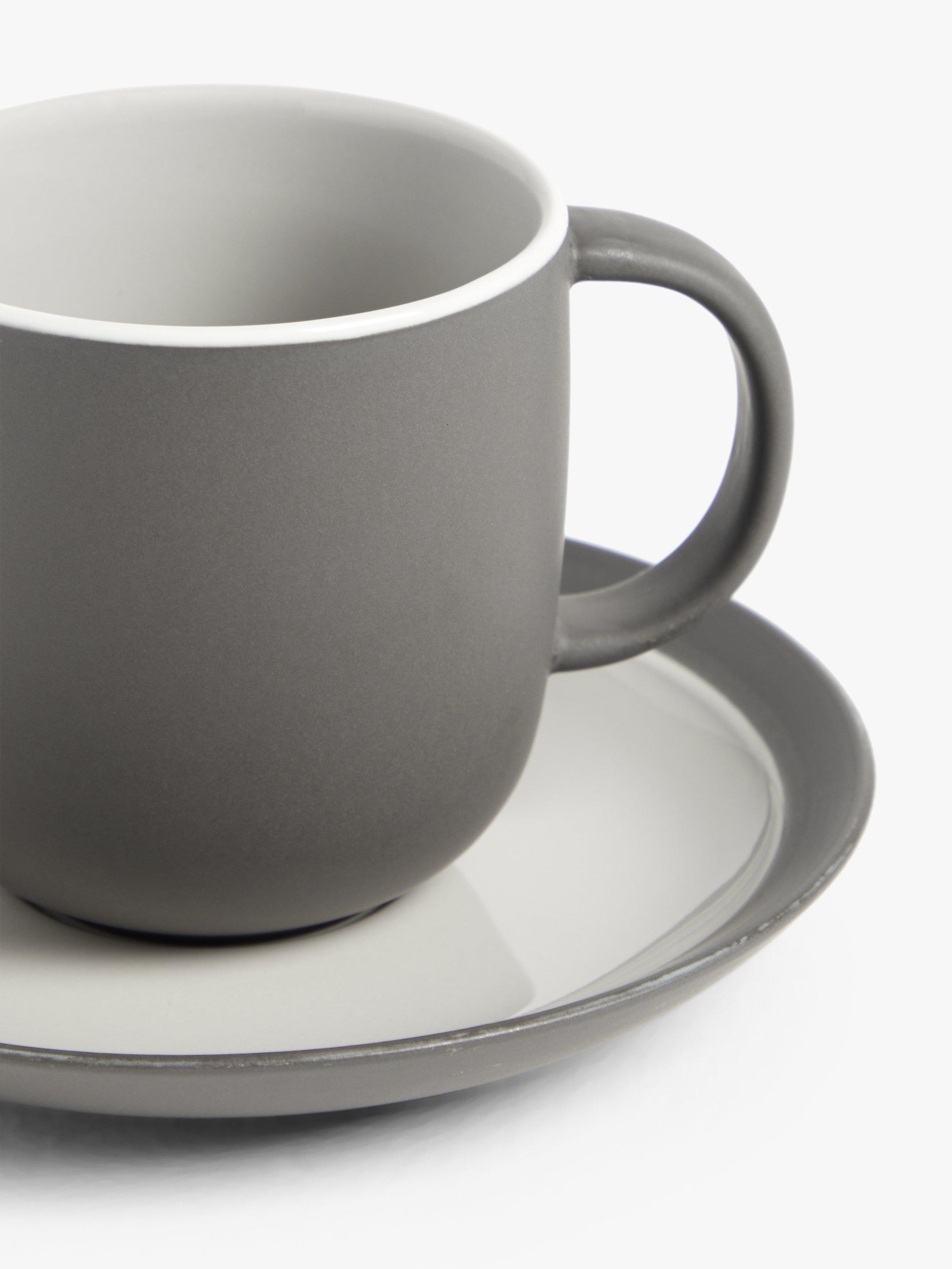 John Lewis Puritan stoneware cup and saucer set of 2 250ml (British brand)