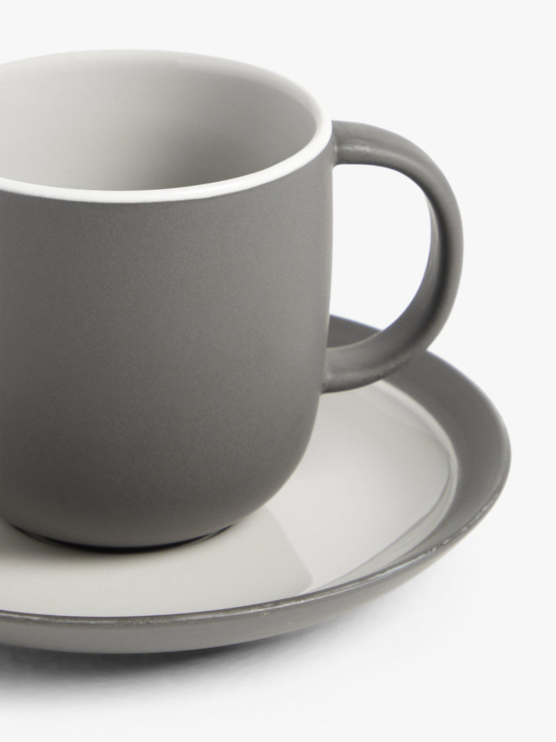 John Lewis Puritan stoneware cup and saucer set of 2 250ml (British brand)