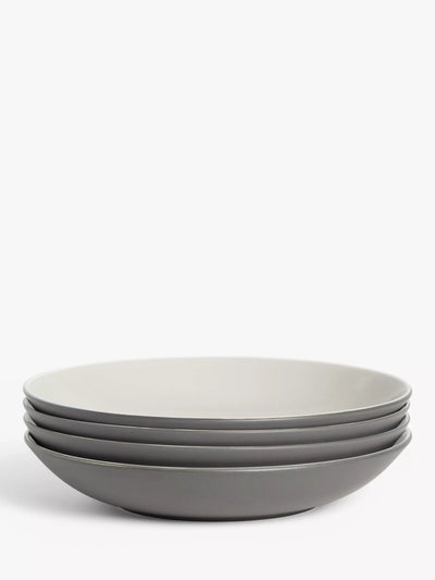 John Lewis John Lewis Puritan Stoneware Pasta Bowls, Set of 4, 25.3cm- Buy online at McGrocer