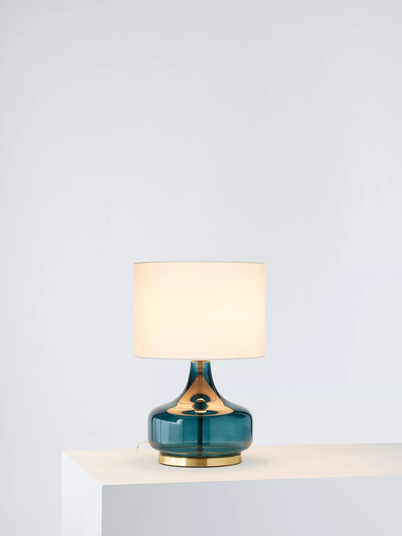 John Lewis Atley turquoise glass table lamp, UK version