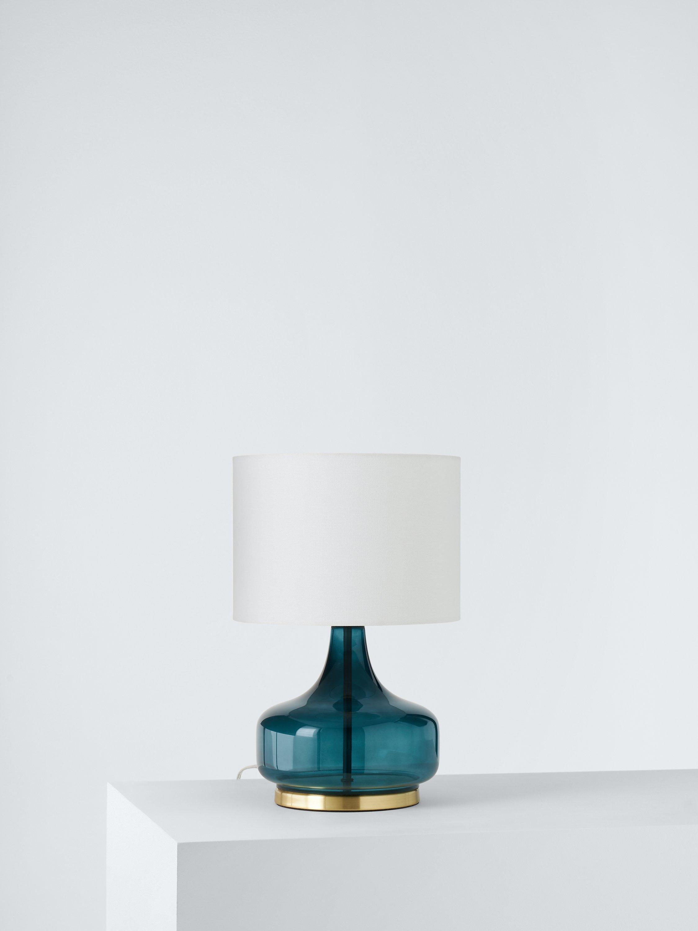 John Lewis Atley turquoise glass table lamp, UK version