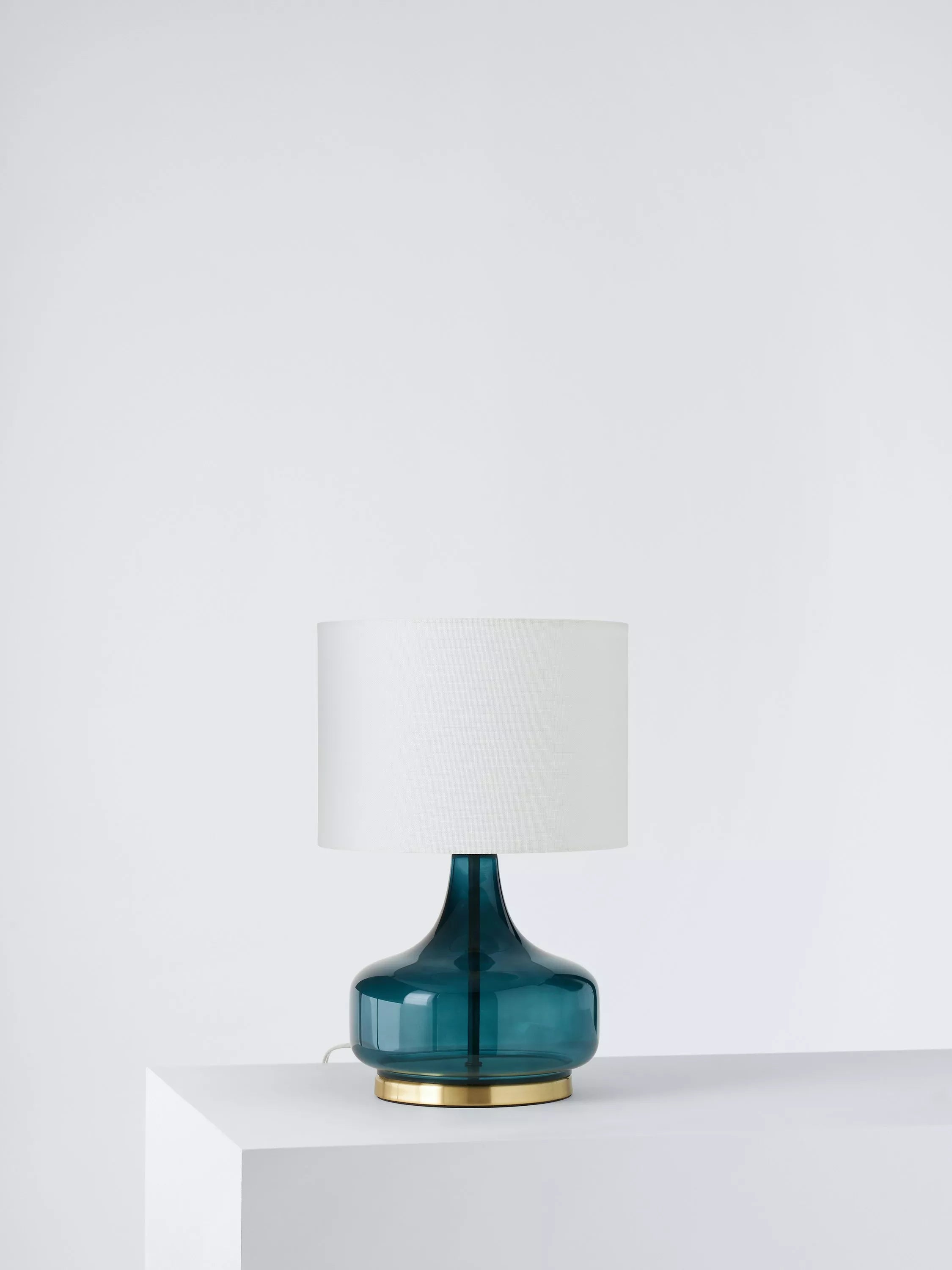 John Lewis Atley turquoise glass table lamp, UK version