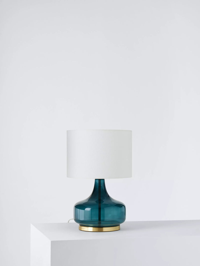 John Lewis Atley turquoise glass table lamp, UK version