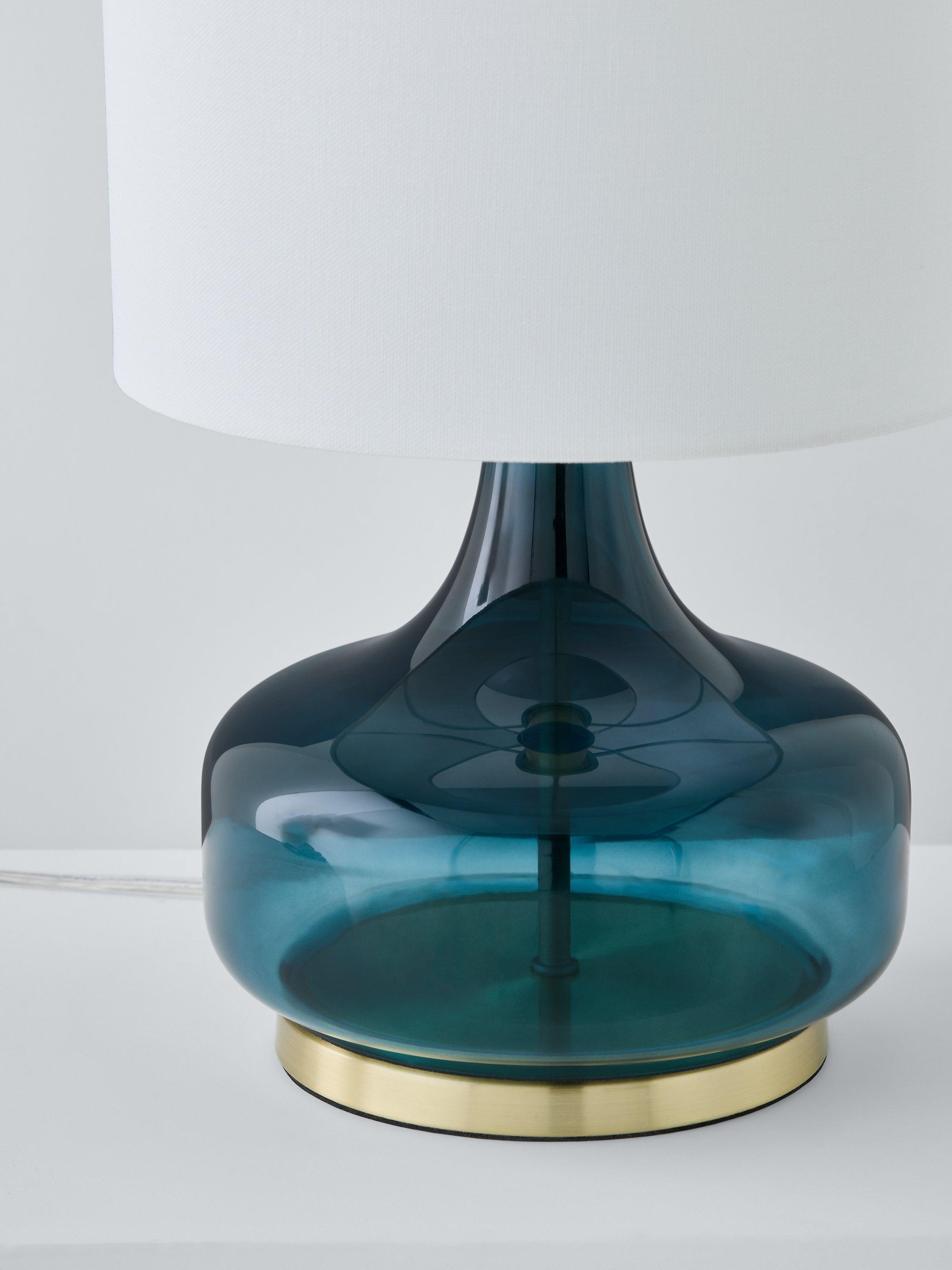 John Lewis Atley turquoise glass table lamp, UK version