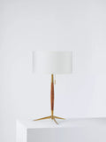 John Lewis spindle table lamp walnut brass 50cm tall, UK version