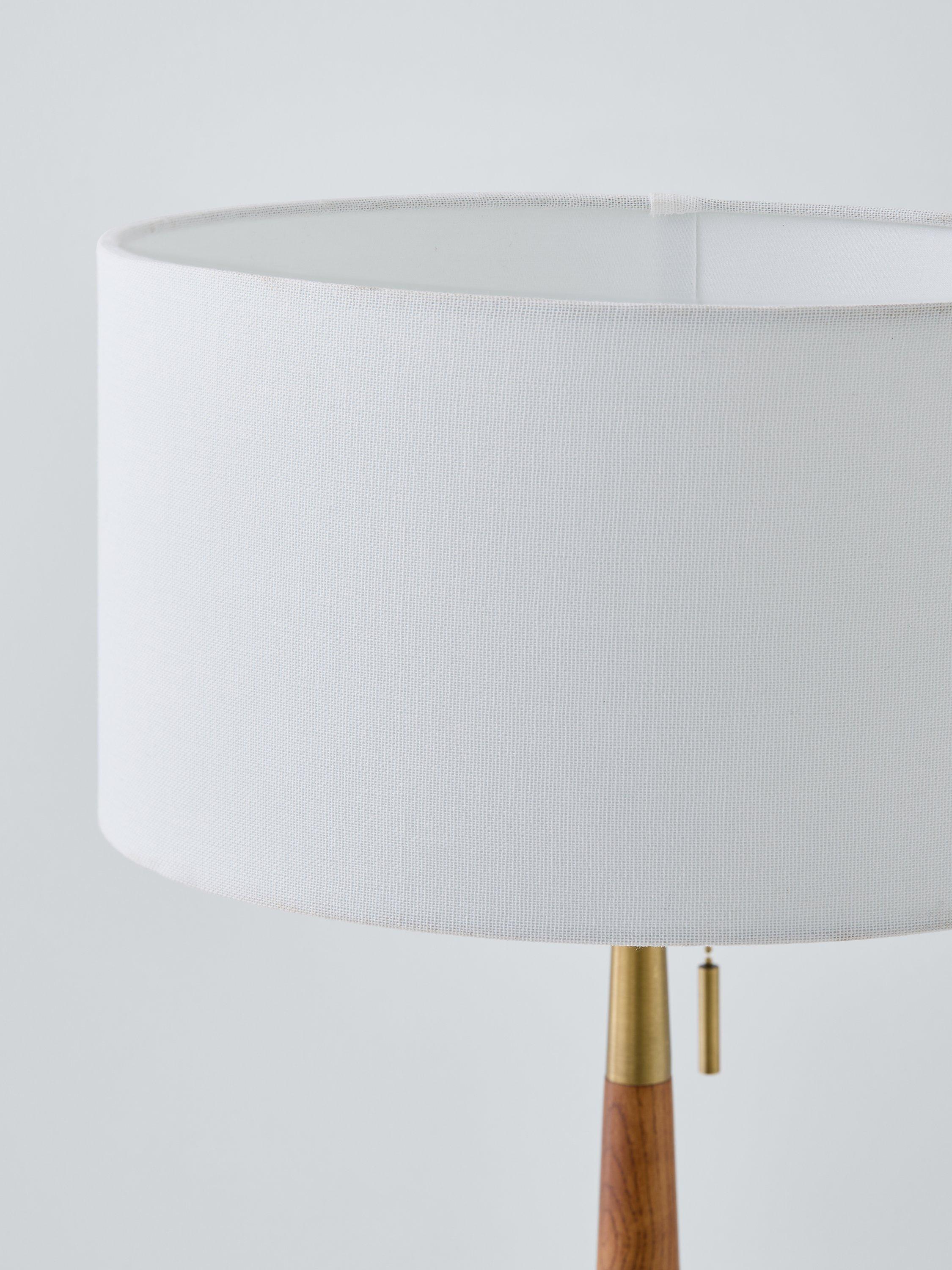 John Lewis spindle table lamp walnut brass 50cm tall, UK version
