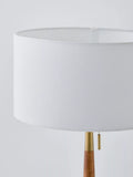 John Lewis spindle table lamp walnut brass 50cm tall, UK version