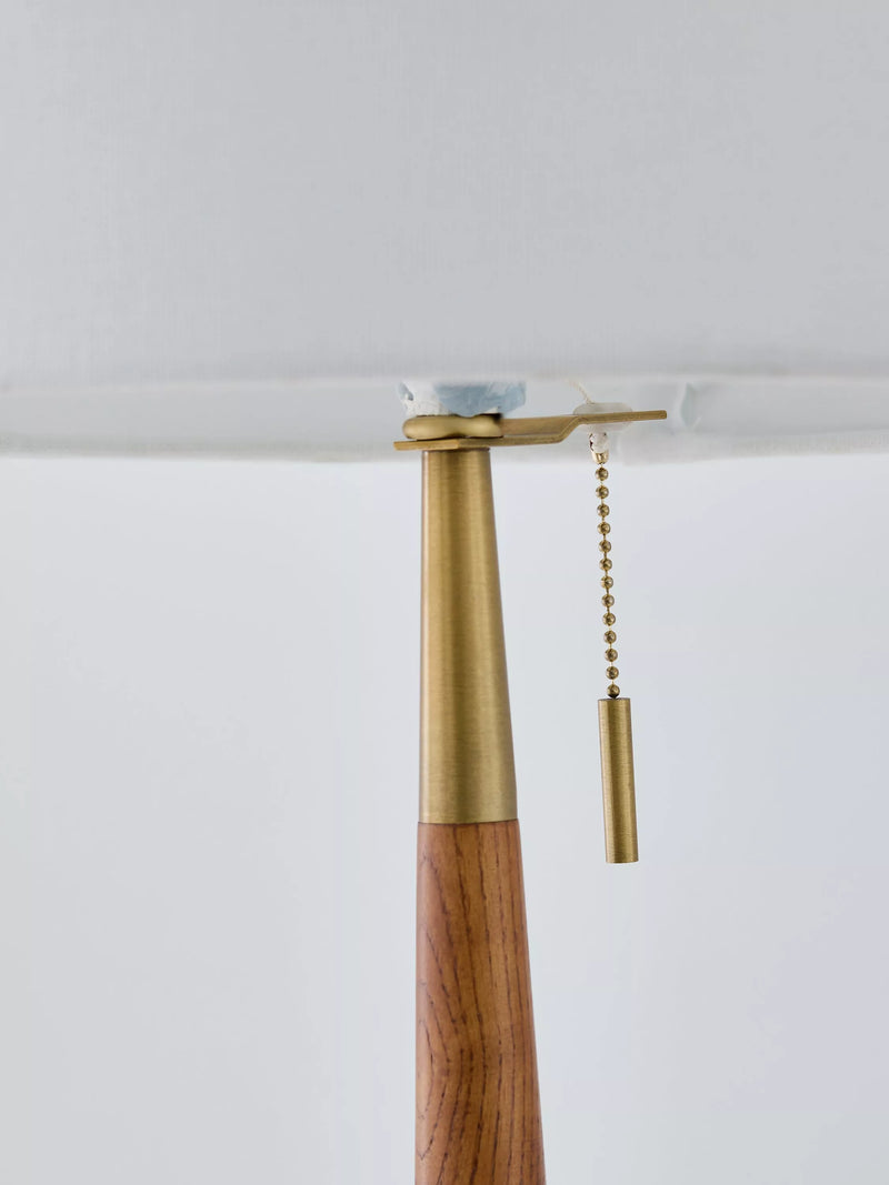 John Lewis spindle table lamp walnut brass 50cm tall, UK version
