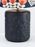 Orla Kiely pink ceramic table lamp with navy shade, UK version