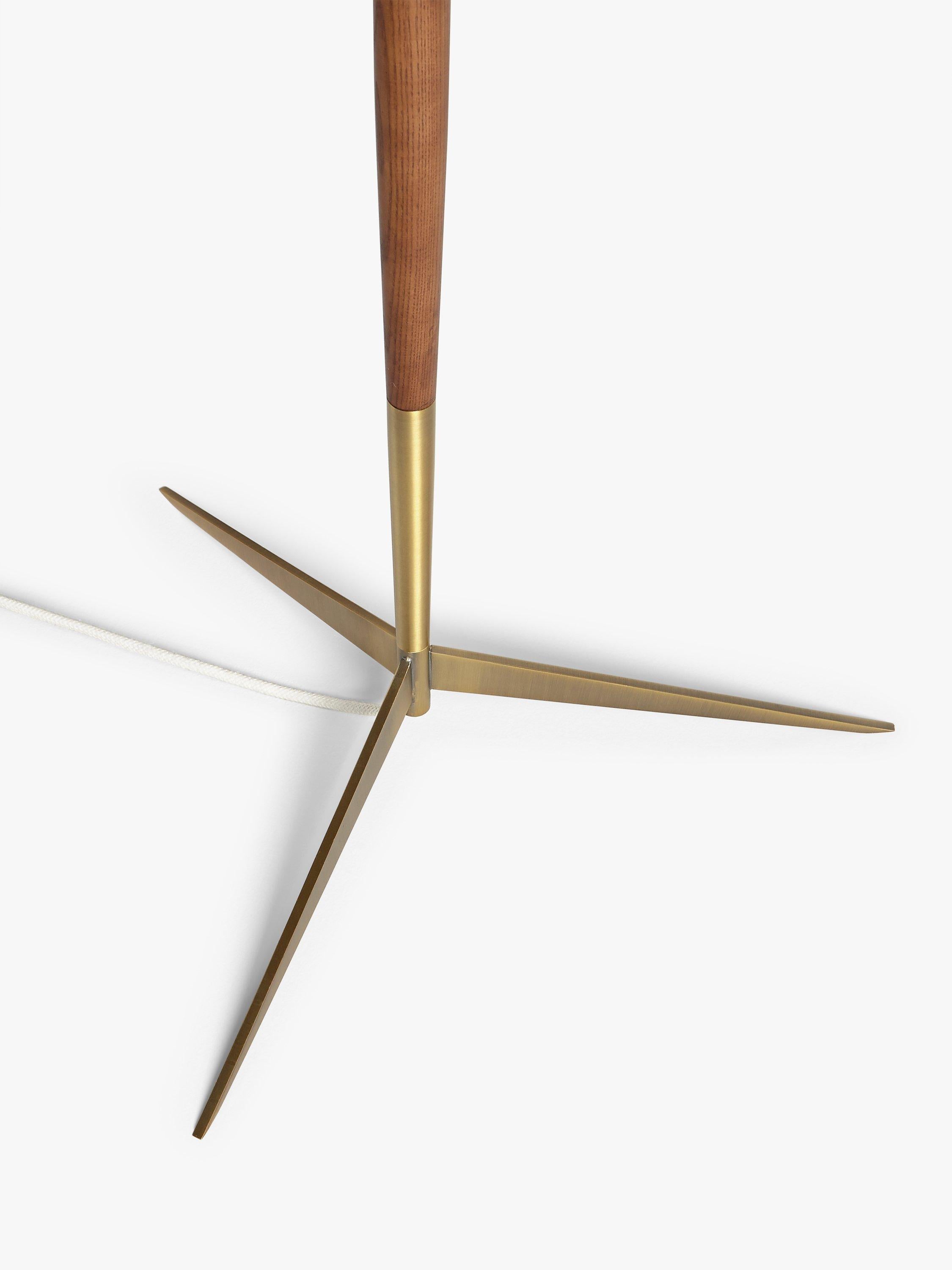 John Lewis Spindle wooden floor lamp with brass accents (British brand)