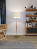 John Lewis Spindle wooden floor lamp with brass accents (British brand)