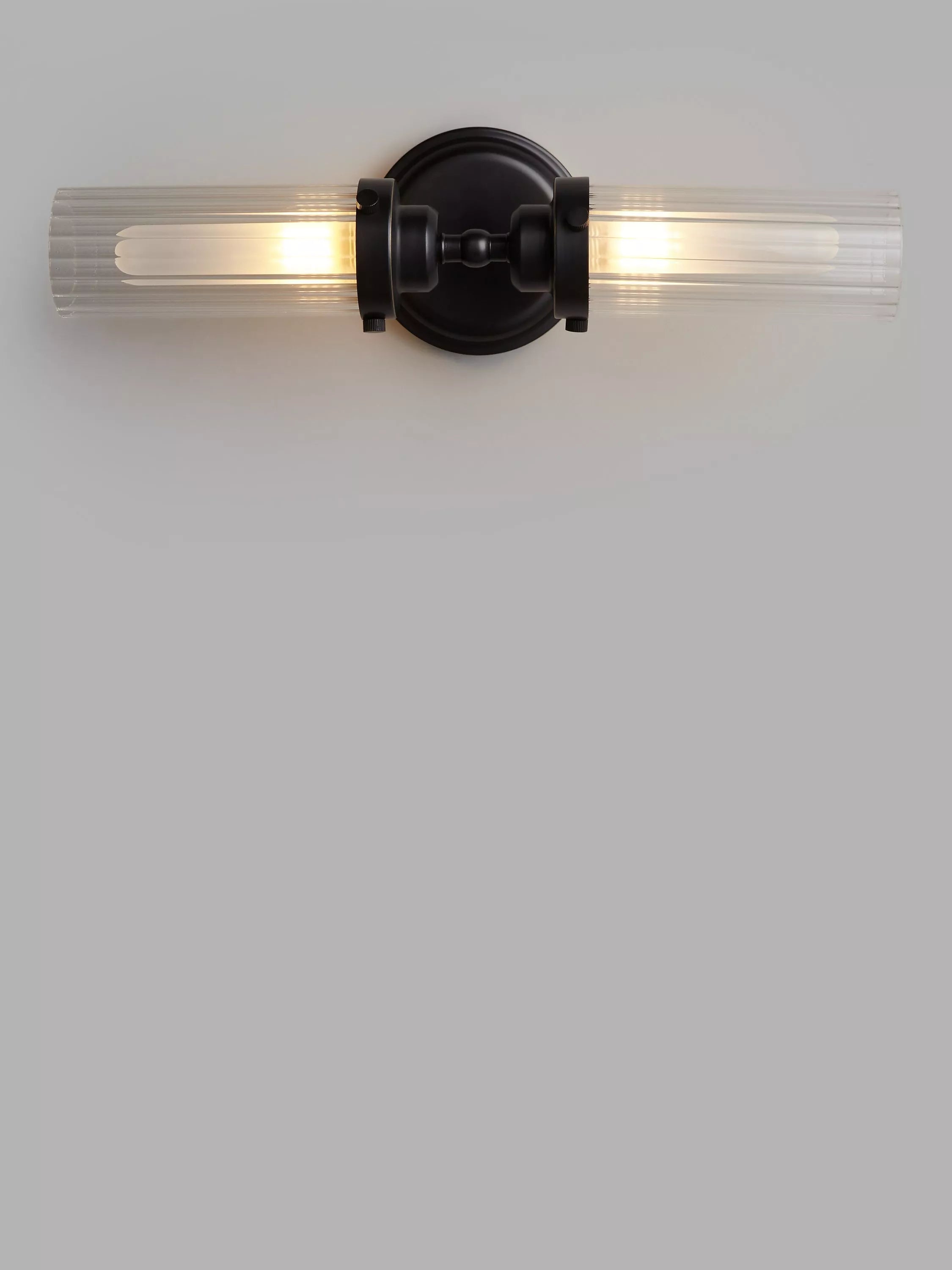 John Lewis ribbed glass double arm bathroom wall light - British product