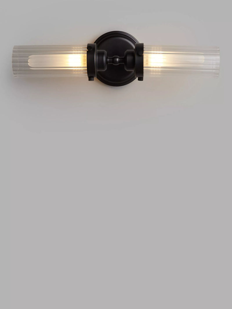 John Lewis ribbed glass double arm bathroom wall light - British product