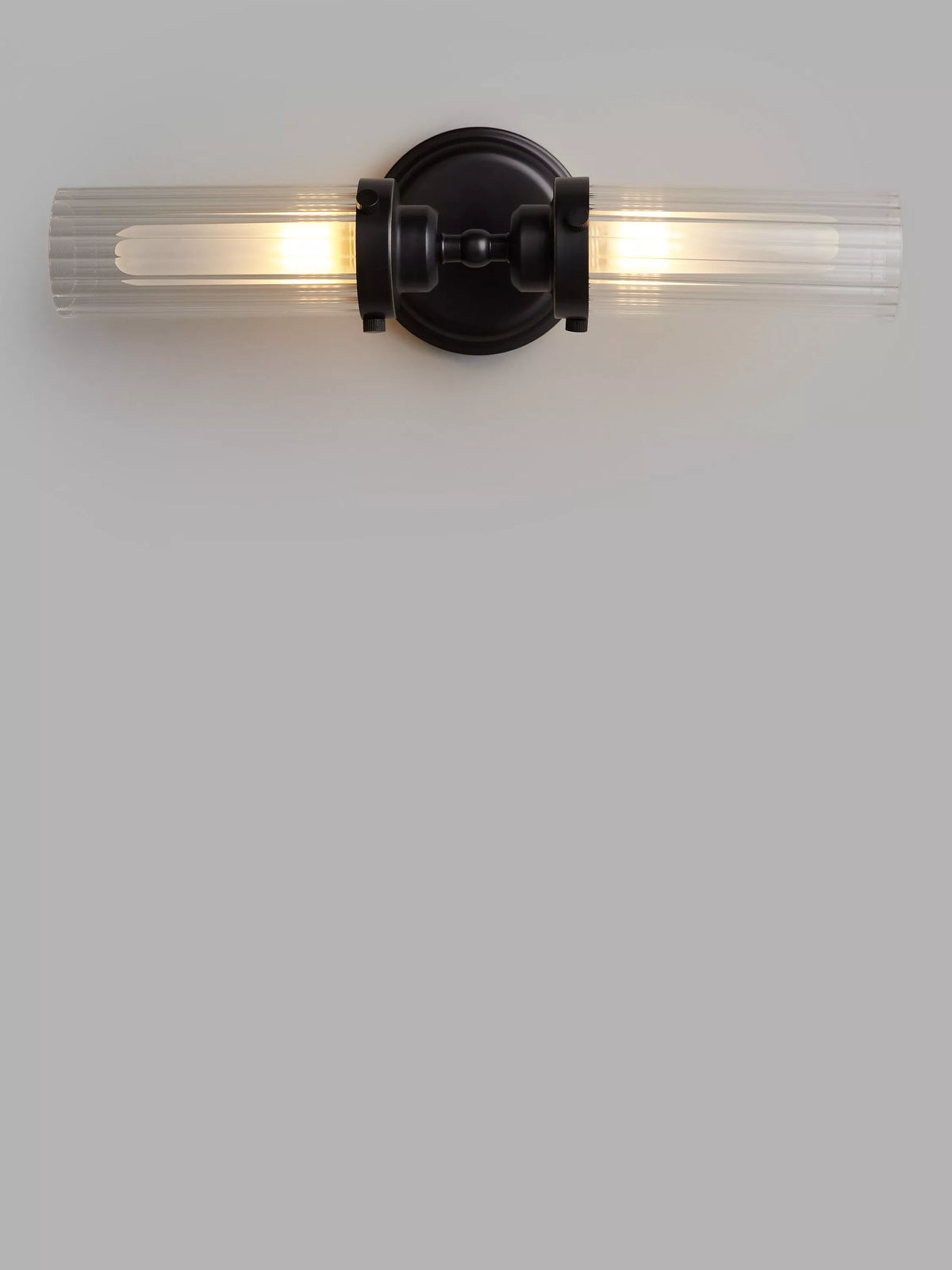 John Lewis ribbed glass double arm bathroom wall light - British product