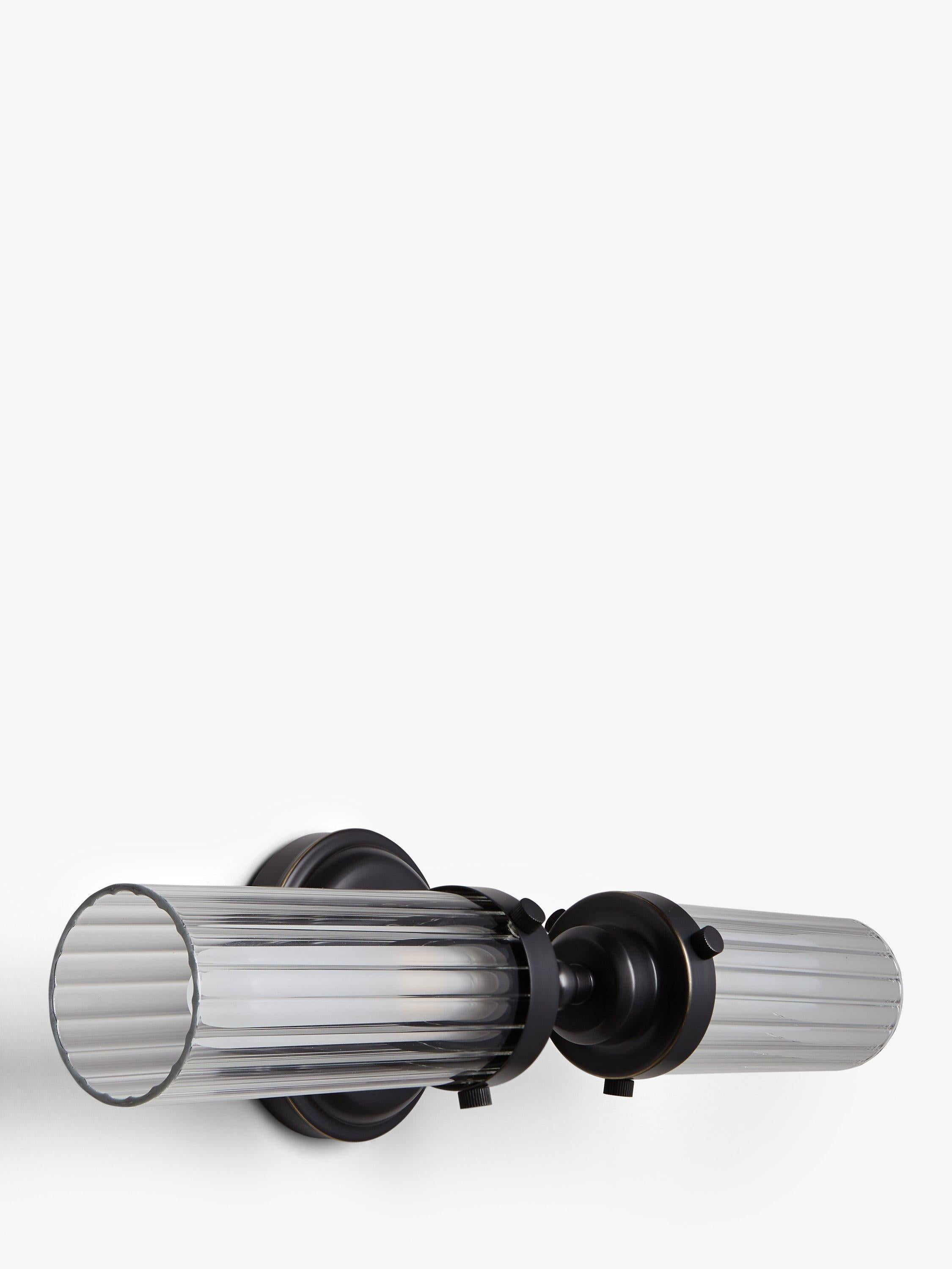 John Lewis ribbed glass double arm bathroom wall light - British product