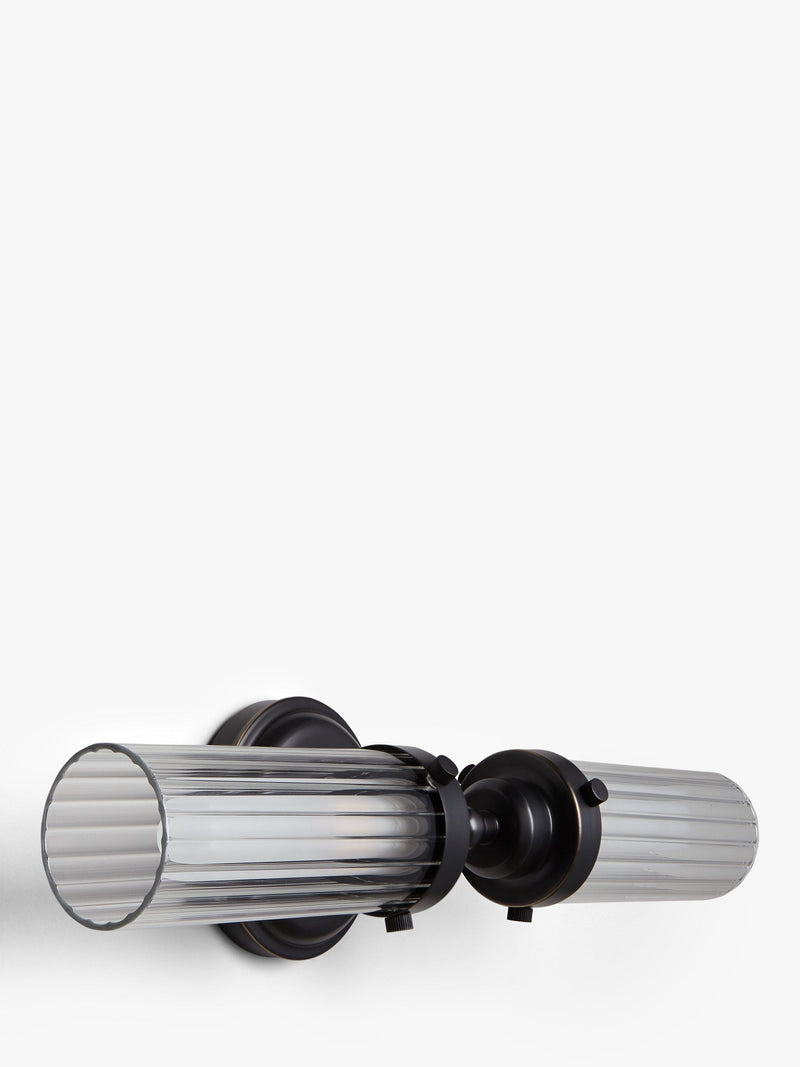 John Lewis ribbed glass double arm bathroom wall light - British product