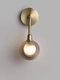 John Lewis Huxley wall light in antique brass with smoked glass shade, UK version