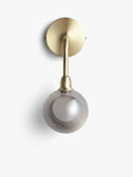 John Lewis Huxley wall light in antique brass with smoked glass shade, UK version