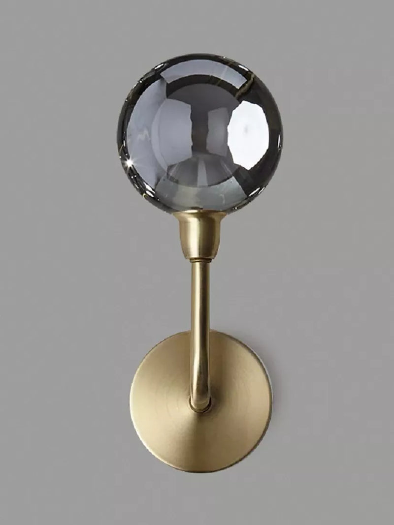 John Lewis Huxley wall light in antique brass with smoked glass shade, UK version