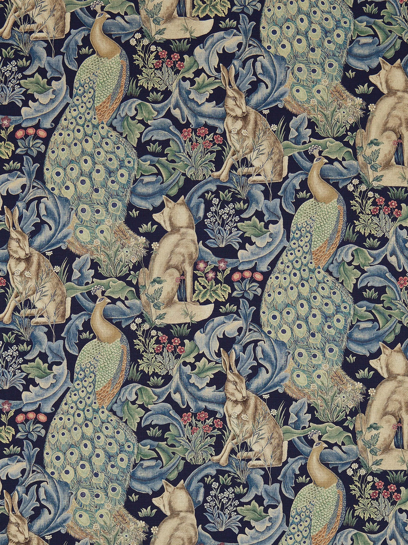 Morris & Co forest linen furnishing fabric (British brand)