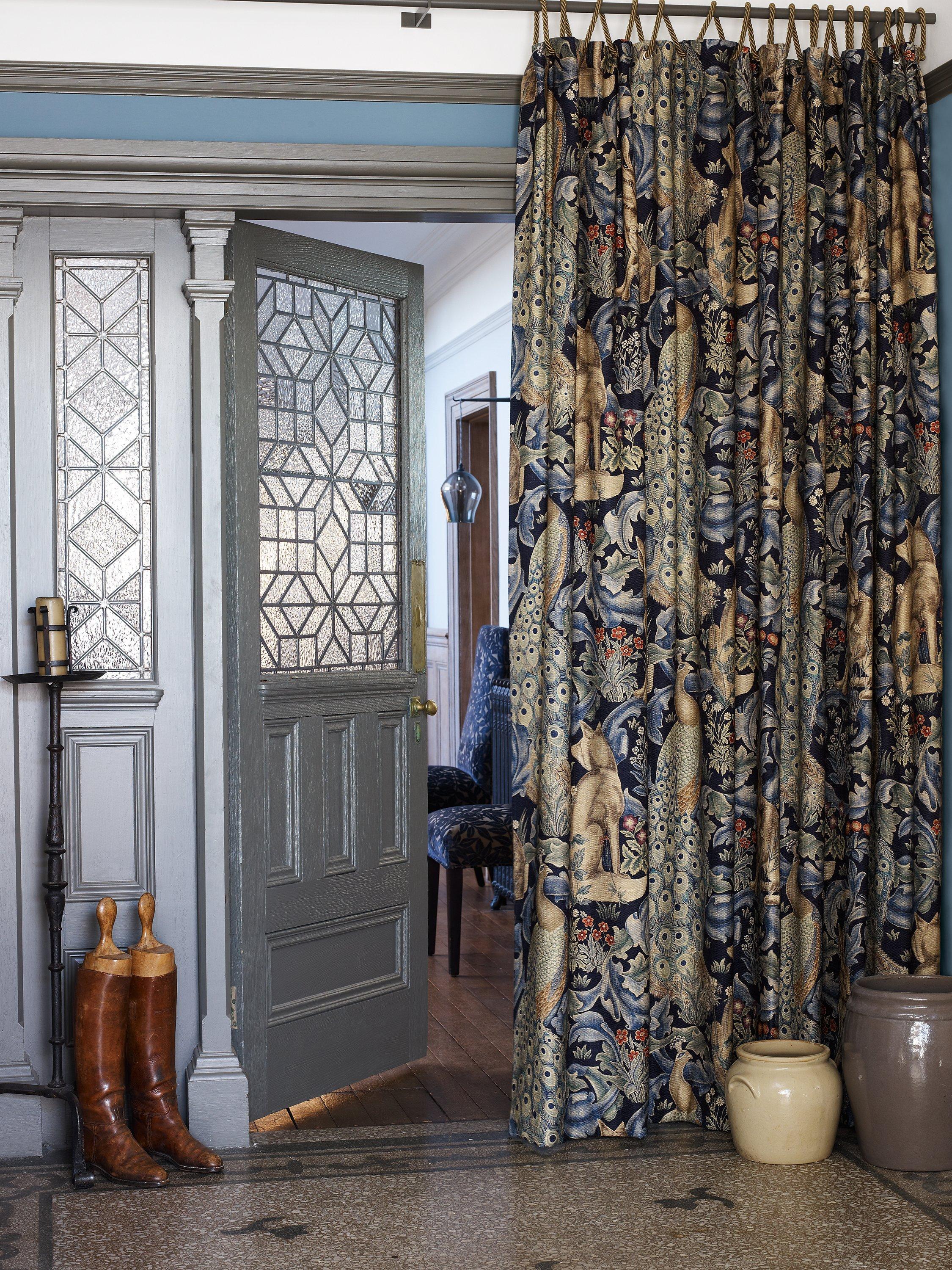 Morris & Co forest linen furnishing fabric (British brand)