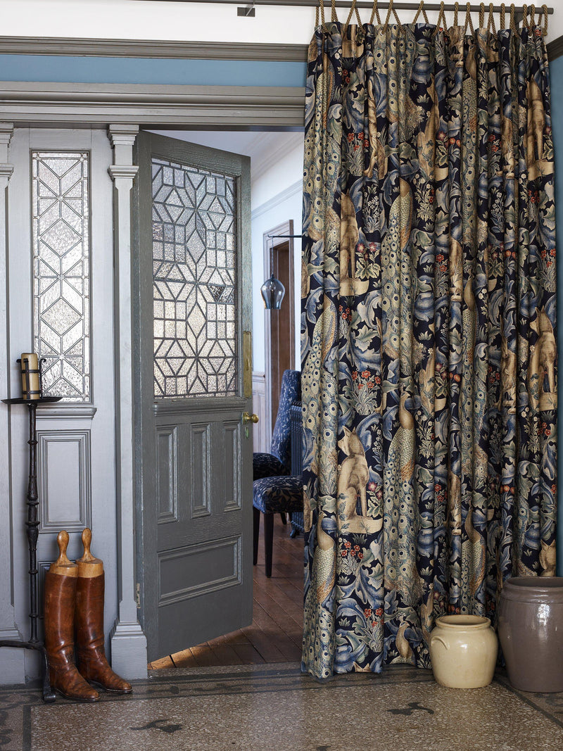 Morris & Co forest linen furnishing fabric (British brand)