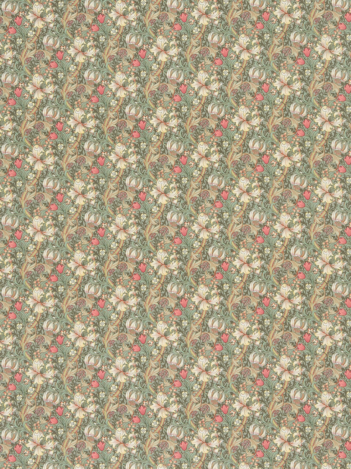 Morris & Co. Golden Lily Minor furnishing fabric, UK version