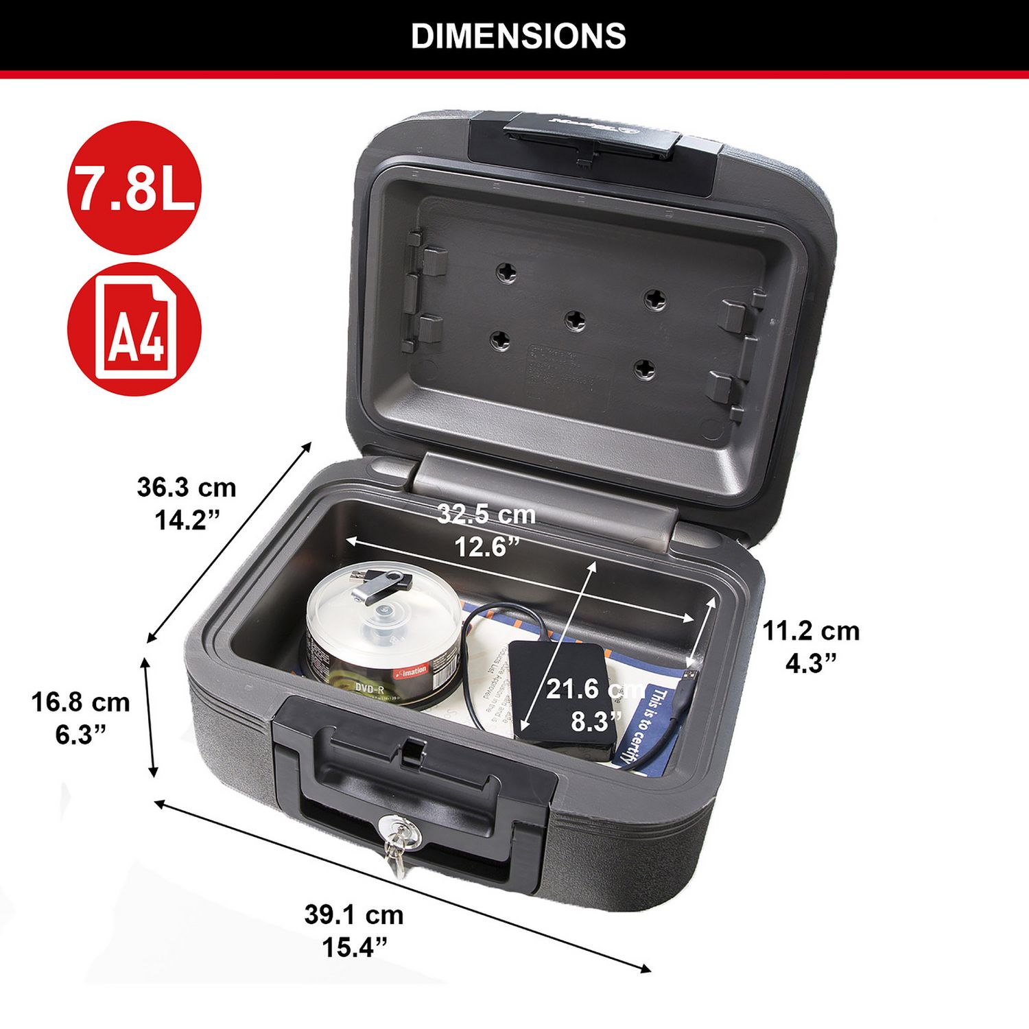 Master Lock fireproof water-resistant safe medium, imported from the UK