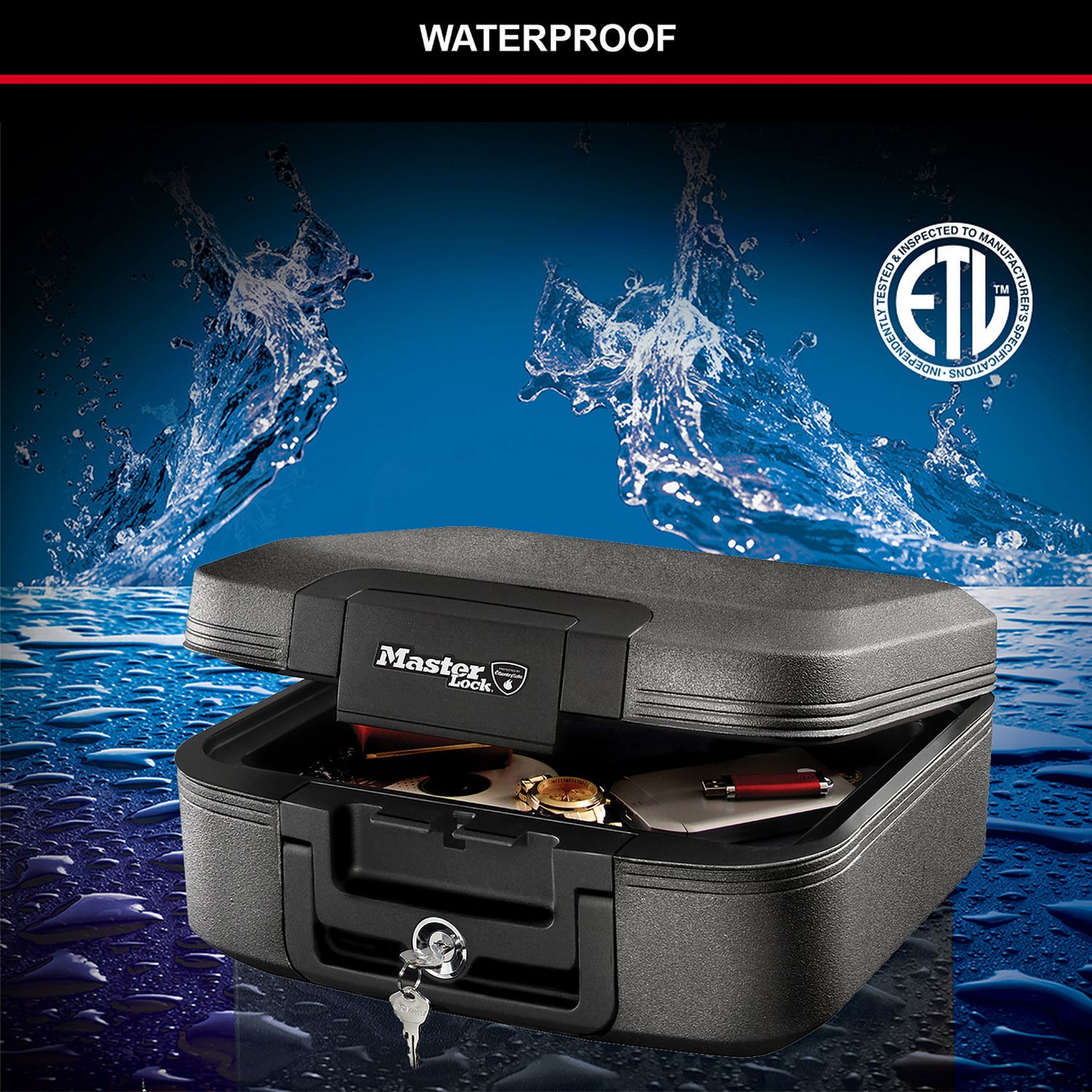 Master Lock fireproof water-resistant safe medium, imported from the UK