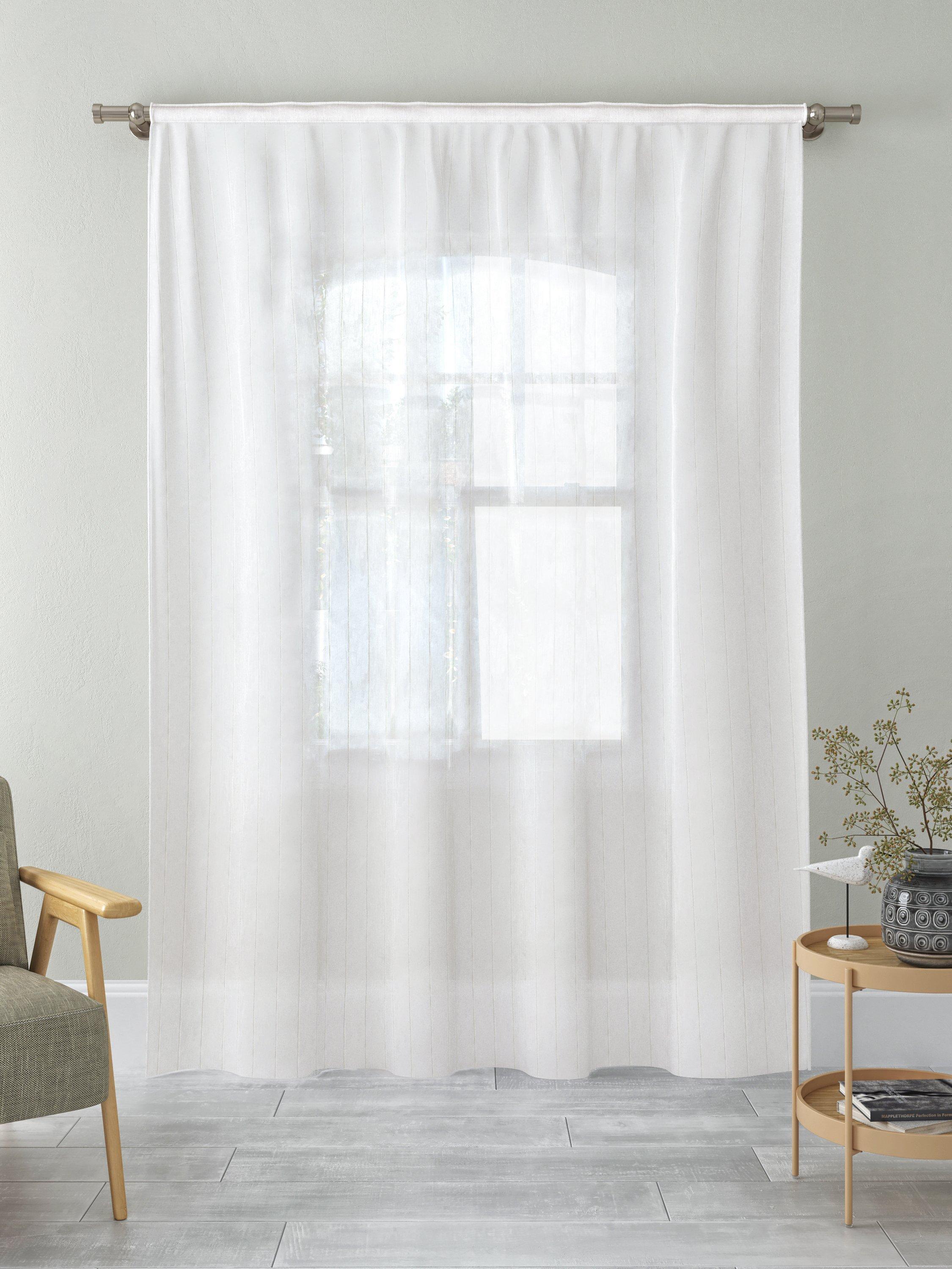John Lewis white stitched stripe voile fabric, UK version