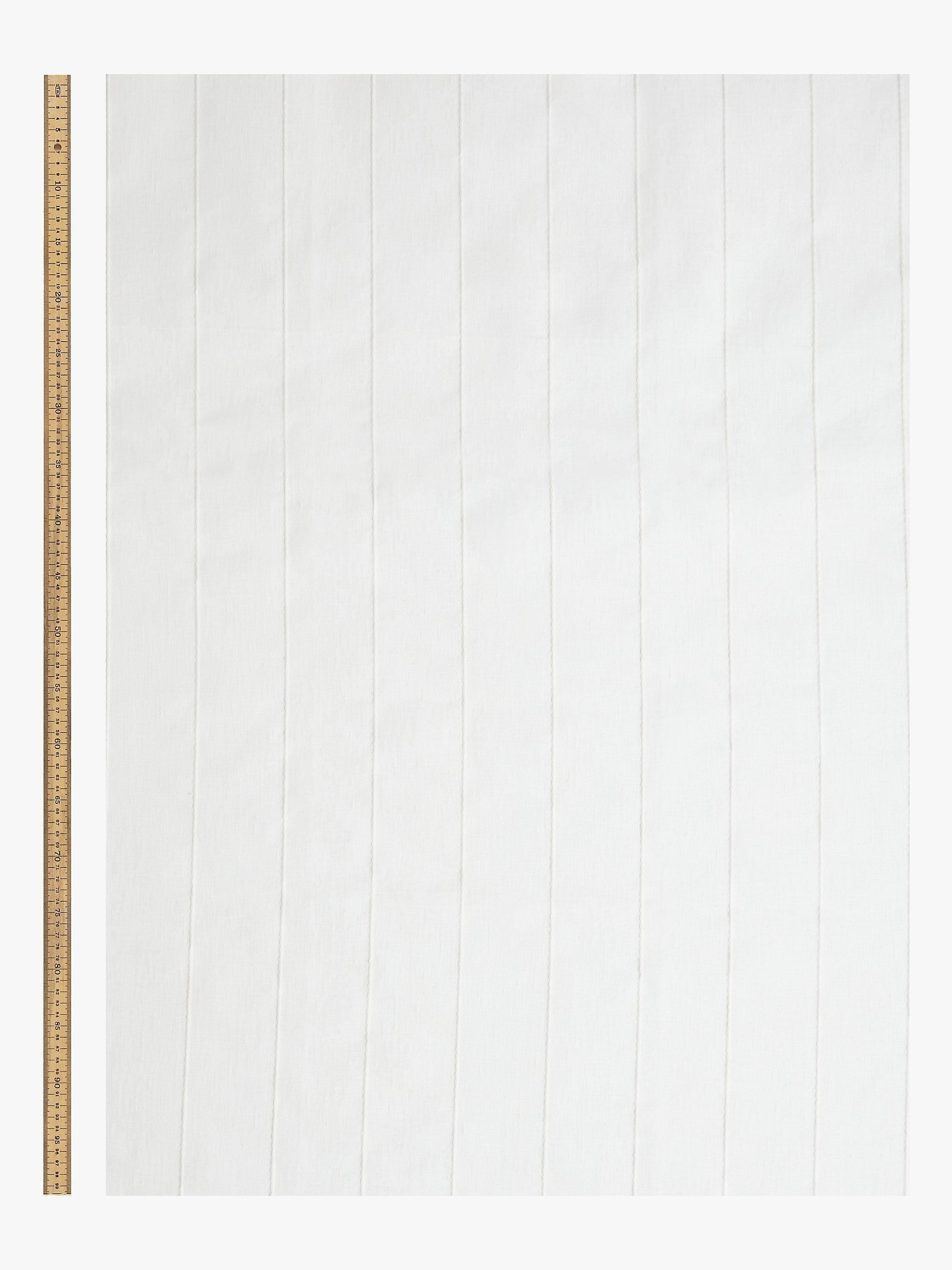 John Lewis white stitched stripe voile fabric, UK version