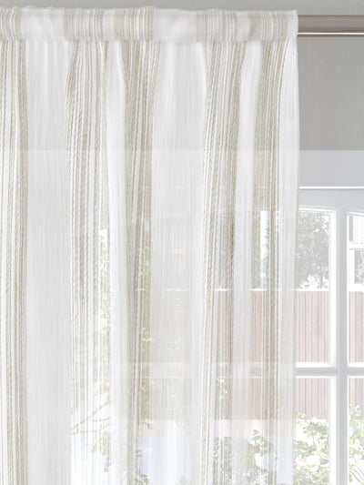 John Lewis John Lewis Fine Stripe Voile Sheer Curtain Fabric in Natural- Buy online at McGrocer
