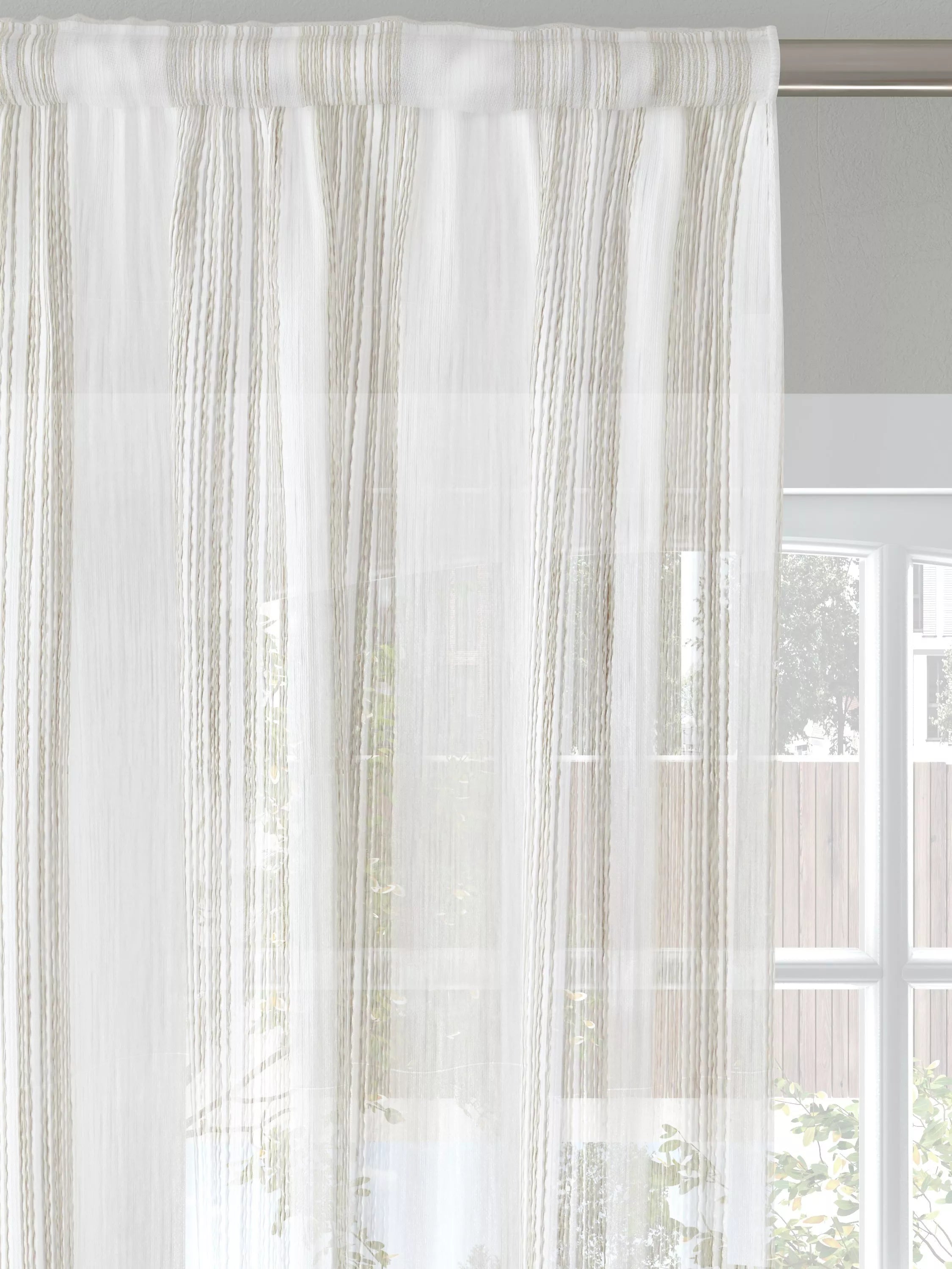John Lewis fine stripe voile fabric natural 280cm (British brand)