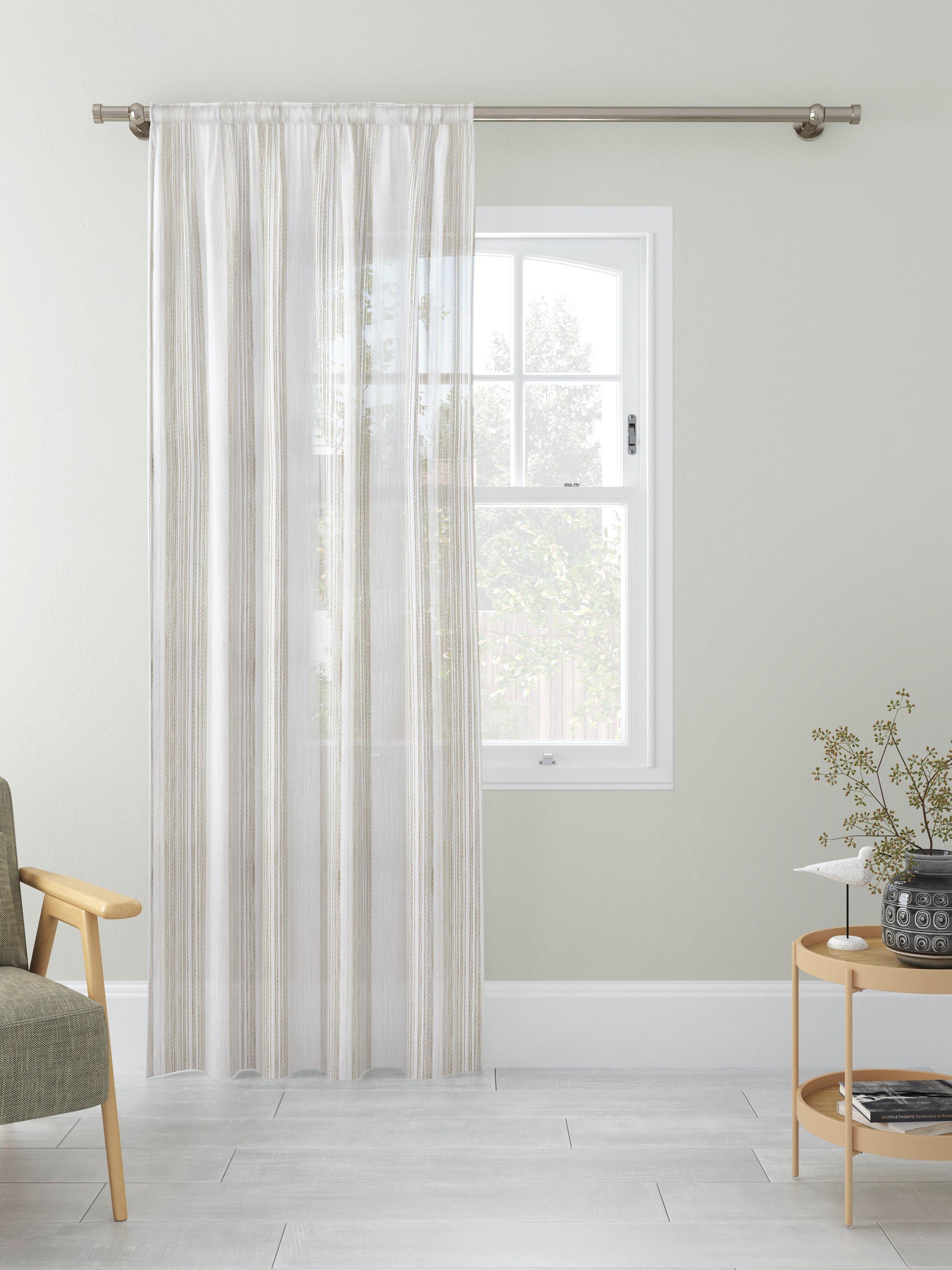 John Lewis fine stripe voile fabric natural 280cm (British brand)