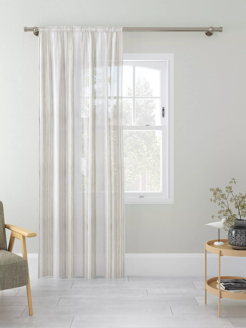 John Lewis fine stripe voile fabric natural 280cm (British brand)