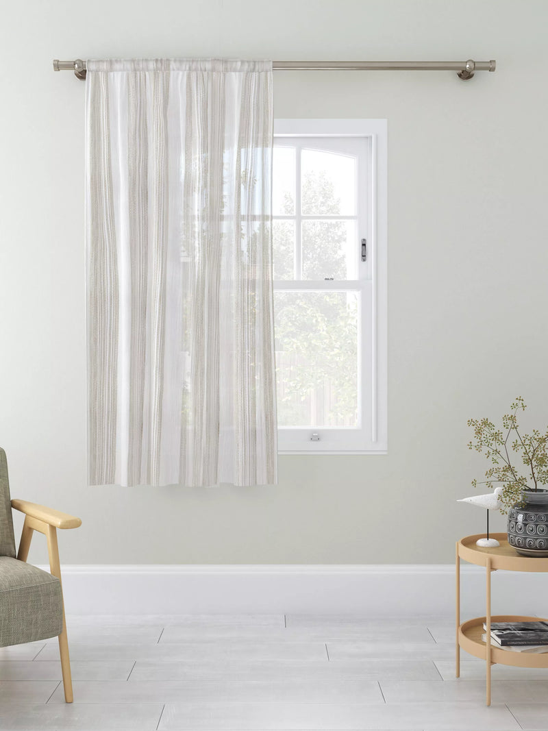 John Lewis fine stripe voile fabric natural 280cm (British brand)