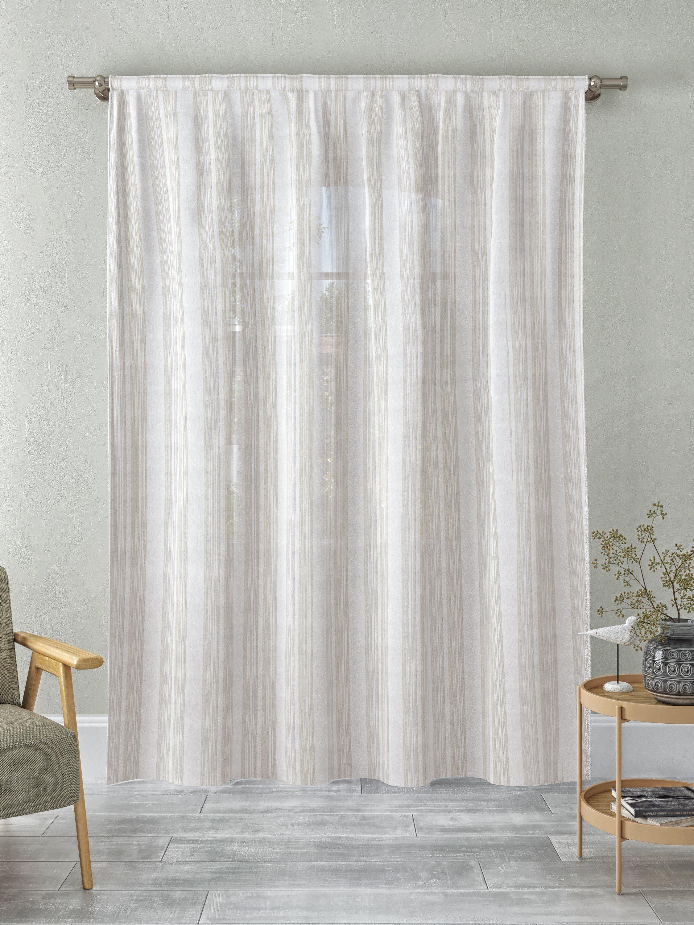 John Lewis fine stripe voile fabric natural 280cm (British brand)