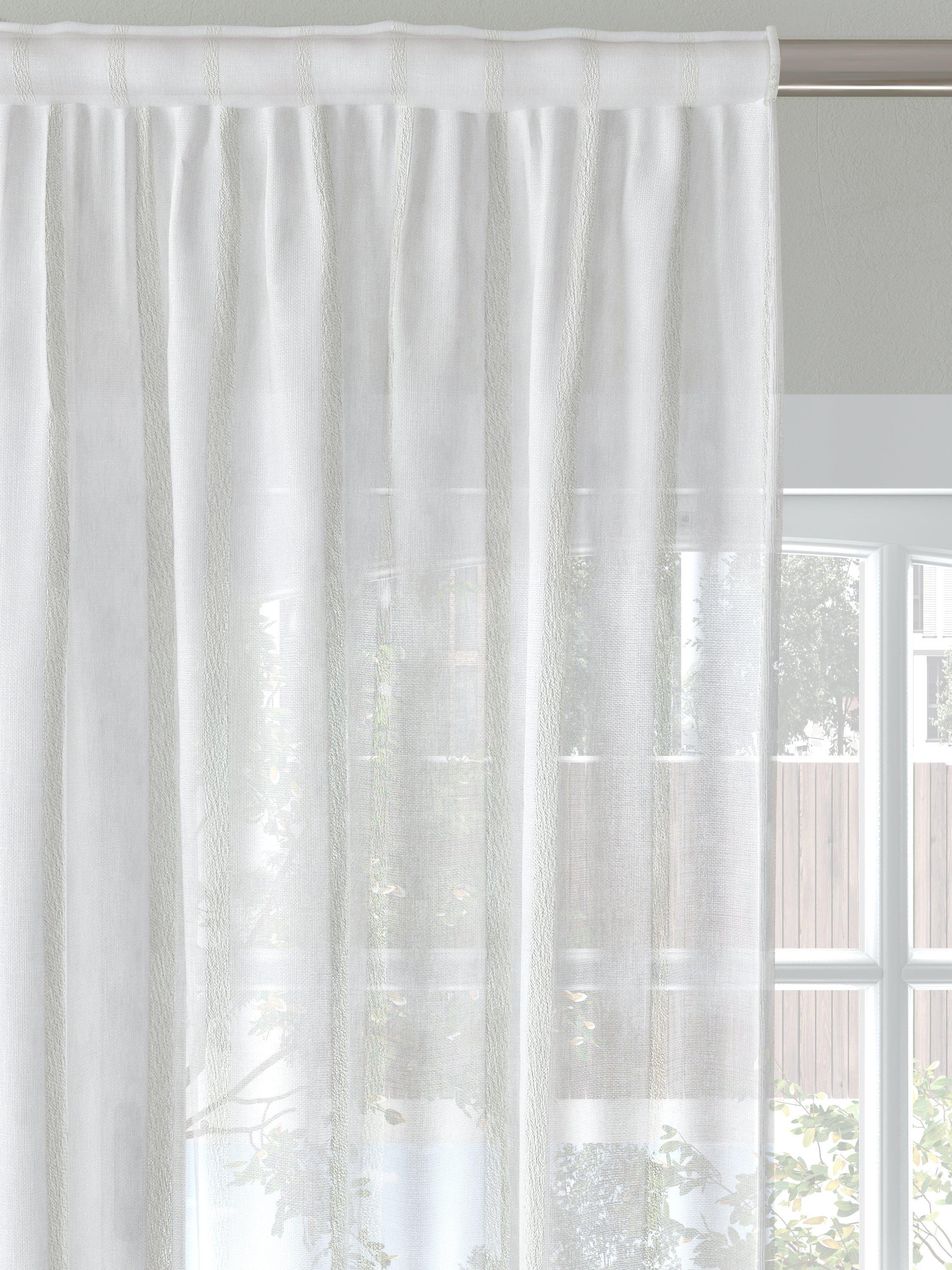 John Lewis voile fabric white woven stripe, imported from the UK