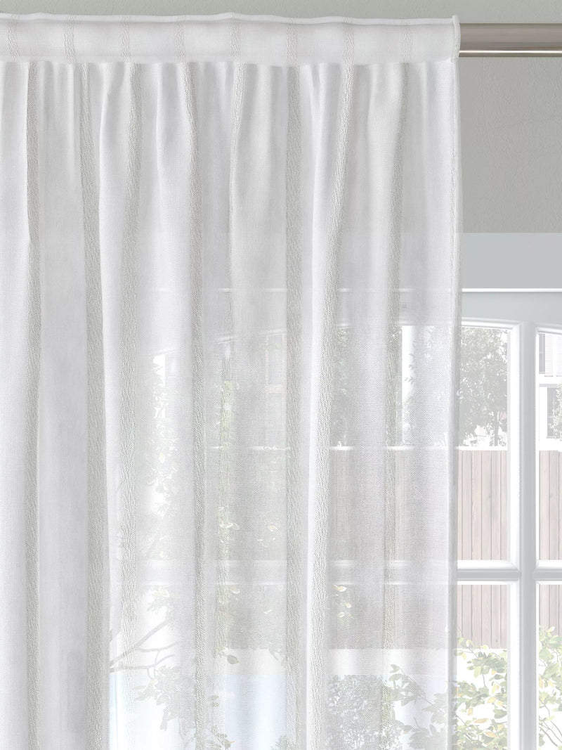 John Lewis voile fabric white woven stripe, imported from the UK